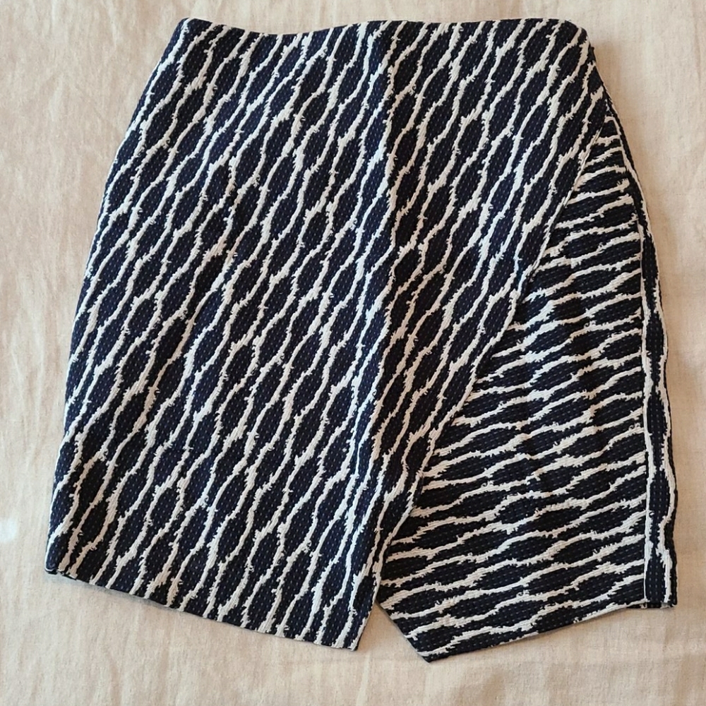 Loft blue and white short skirt